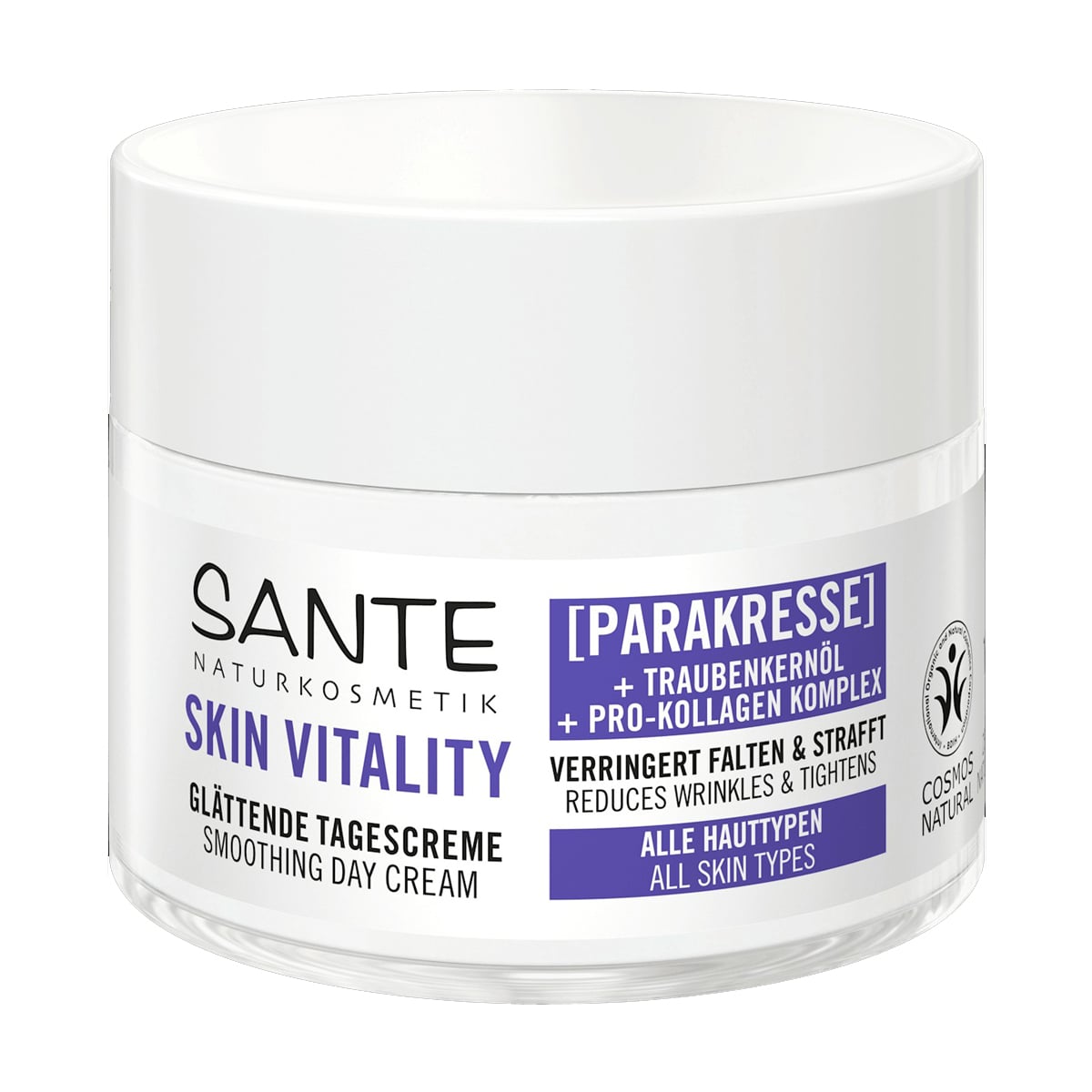 Денний розгладжувальний крем для обличчя Sante Skin Vitality Smoothing Day Cream проти зморщок, 50 мл